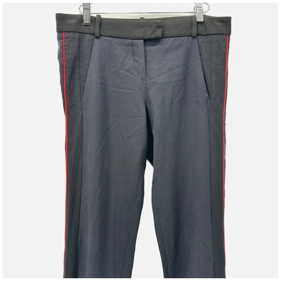 Maje Tuxedo Stripe Dress Pants Navy Wool US 4 FR 36 Preppy City Career Paris - Picture 2 of 12